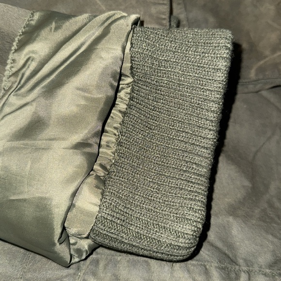 J McLaughlin Waxed Cotton Chore Coat SZ Medium Olive Green Plaid Lining - Picture 10 of 10